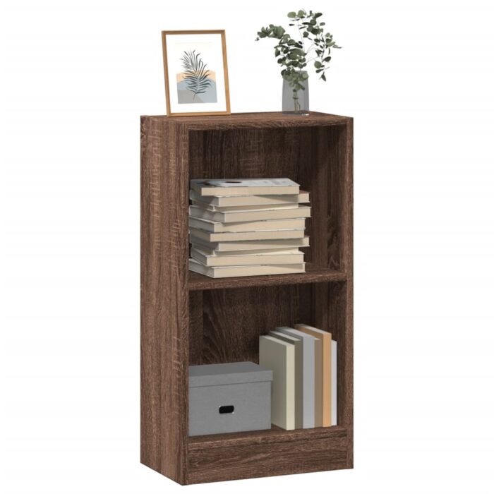 Bibliothèque chêne marron 40x24x76 cm bois d'ingénierie – Image 1