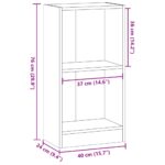Bibliothèque chêne artisanal 40x24x76 cm bois d'ingénierie – Image 7