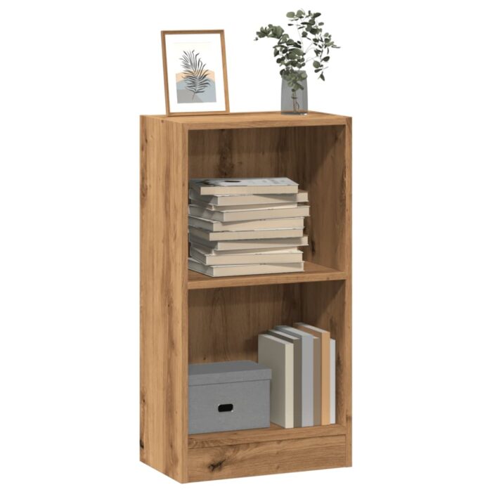 Bibliothèque chêne artisanal 40x24x76 cm bois d'ingénierie – Image 1