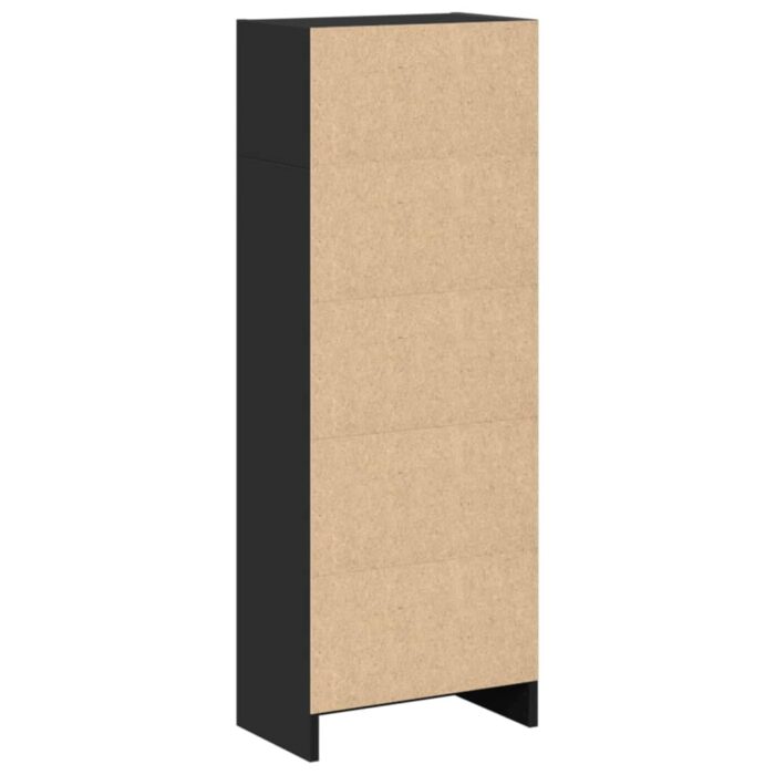 Bibliothèque noir 40x24x109 cm bois d'ingénierie – Image 4