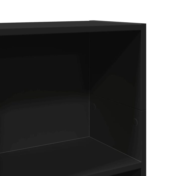 Bibliothèque noir 40x24x109 cm bois d'ingénierie – Image 5