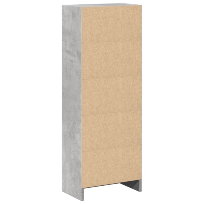 Bibliothèque gris béton 40x24x109 cm bois d'ingénierie – Image 4