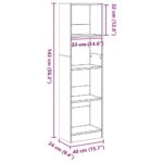Bibliothèque blanc 40x24x143 cm bois d'ingénierie – Image 7