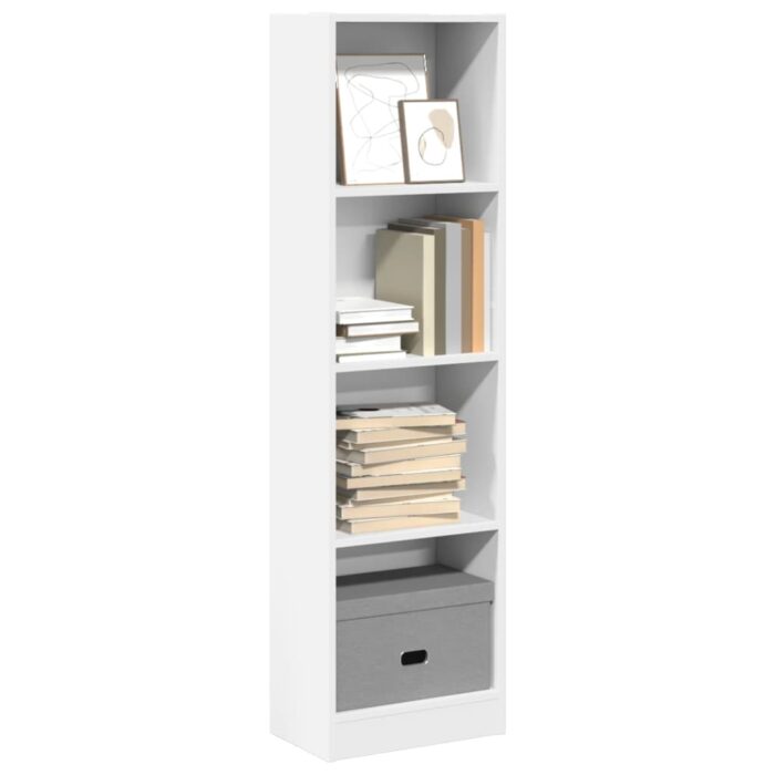 Bibliothèque blanc 40x24x143 cm bois d'ingénierie – Image 1