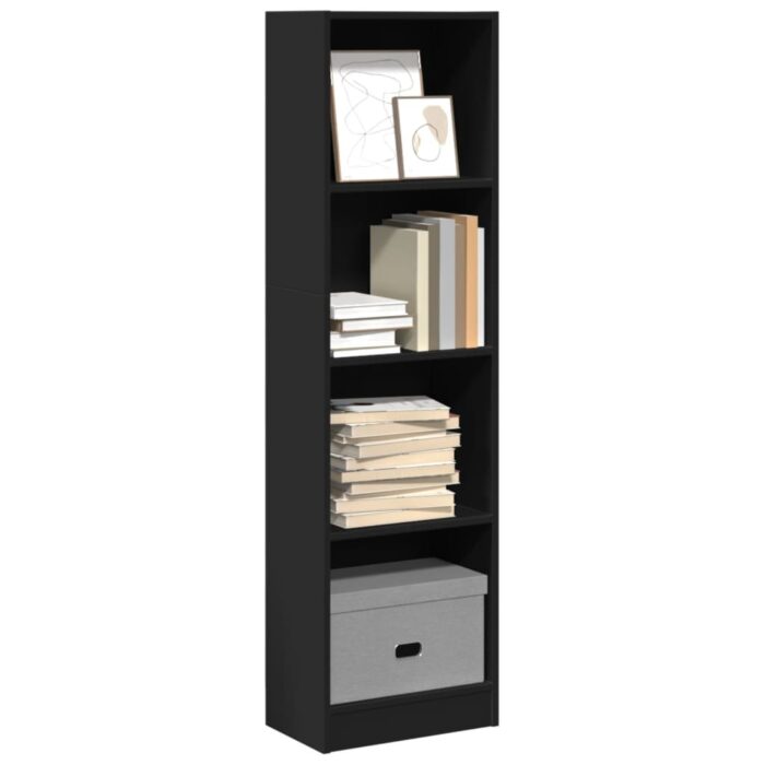 VXL8721158506948_m_en_hd_1.jpg Bibliothèque noir 40x24x143 cm bois d'ingénierie – Image 1