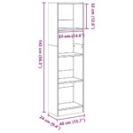 Bibliothèque gris béton 40x24x143 cm bois d'ingénierie – Image 7