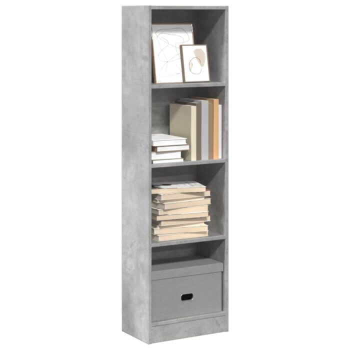 VXL8721158506962_m_en_hd_1.jpg Bibliothèque gris béton 40x24x143 cm bois d'ingénierie – Image 1