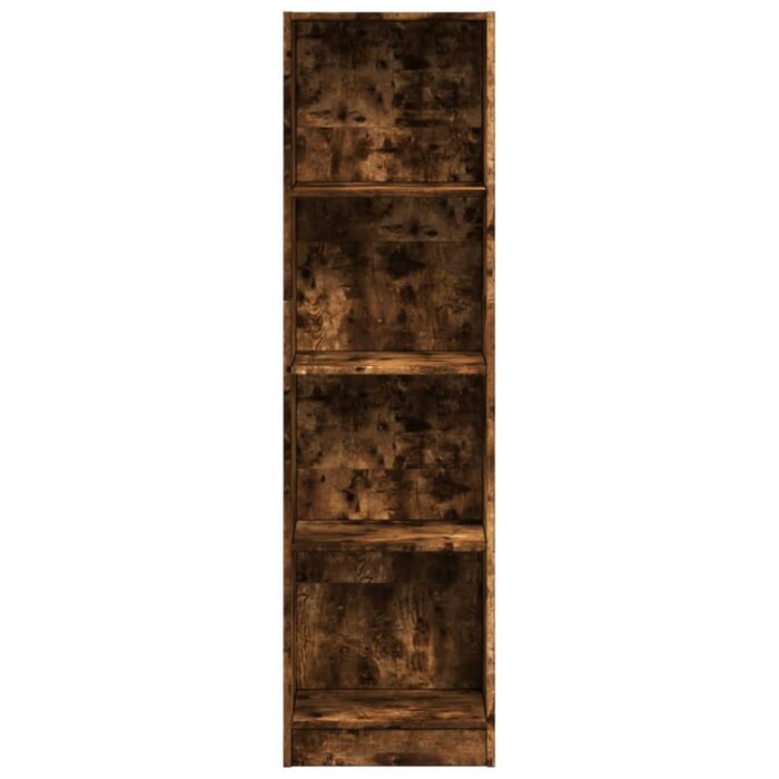 Bibliothèque chêne fumé 40x24x143 cm bois d'ingénierie – Image 2