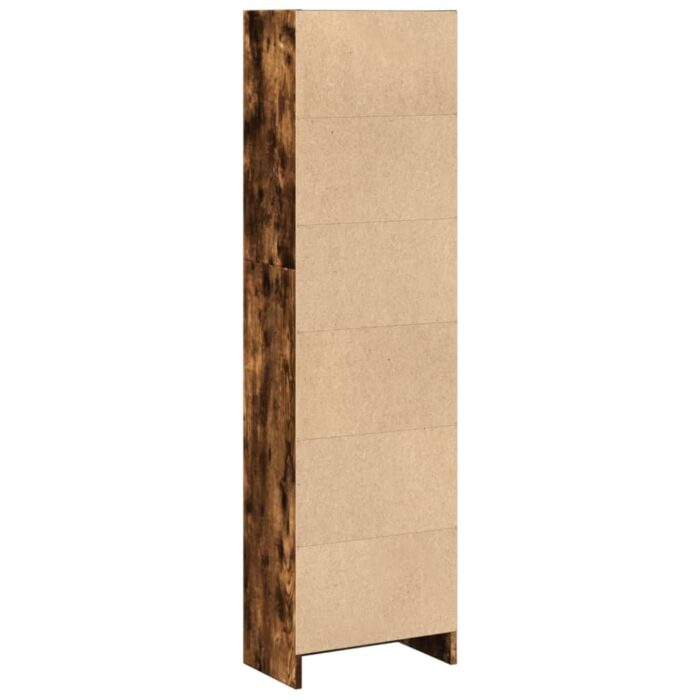 Bibliothèque chêne fumé 40x24x143 cm bois d'ingénierie – Image 4