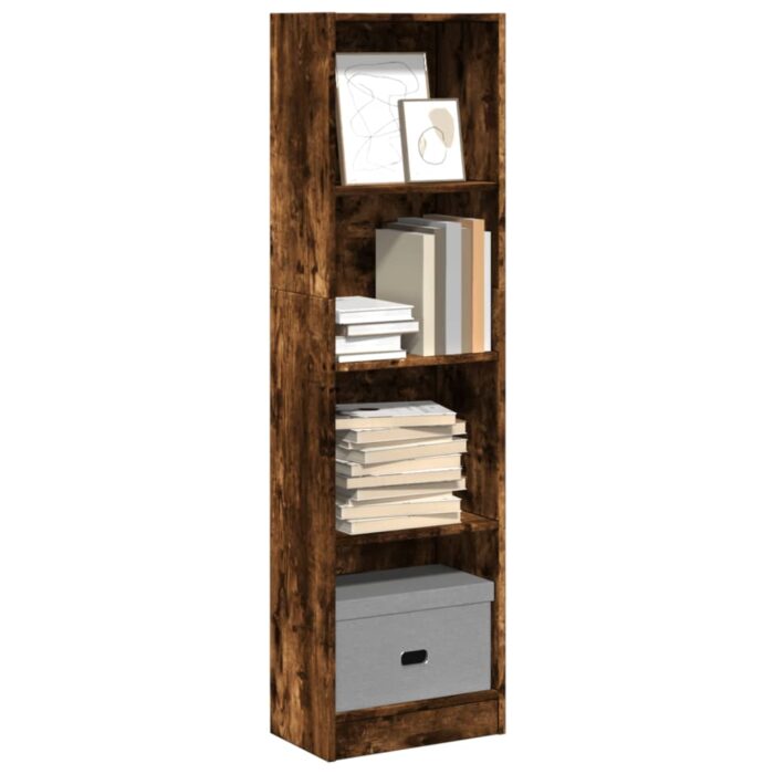 VXL8721158506979_m_en_hd_1.jpg Bibliothèque chêne fumé 40x24x143 cm bois d'ingénierie – Image 1