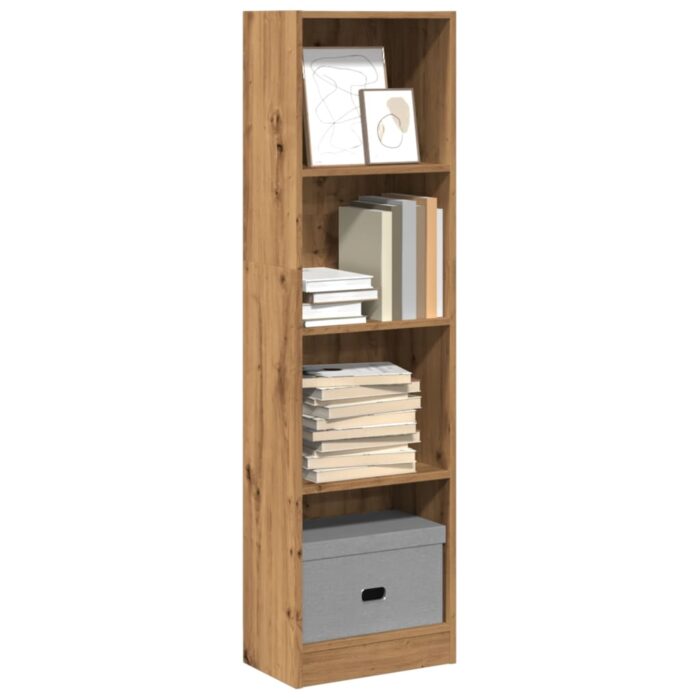 Bibliothèque chêne artisanal 40x24x143 cm bois d'ingénierie – Image 1