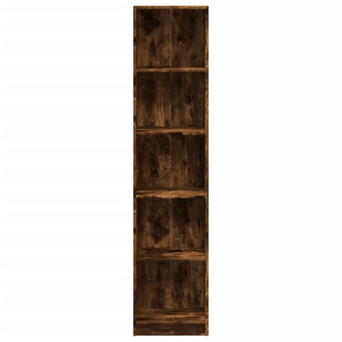 Bibliothèque chêne fumé 40x24x176 cm bois d'ingénierie – Image 2
