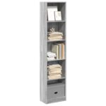 Bibliothèque sonoma gris 40x24x176 cm bois d'ingénierie
