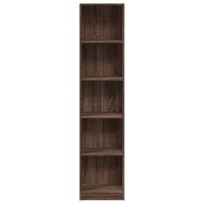 Bibliothèque chêne marron 40x24x176 cm bois d'ingénierie – Image 2