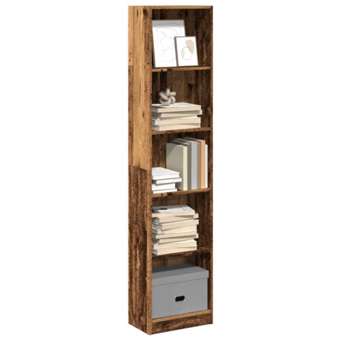 Bibliothèque vieux bois 40x24x176 cm bois d'ingénierie – Image 1