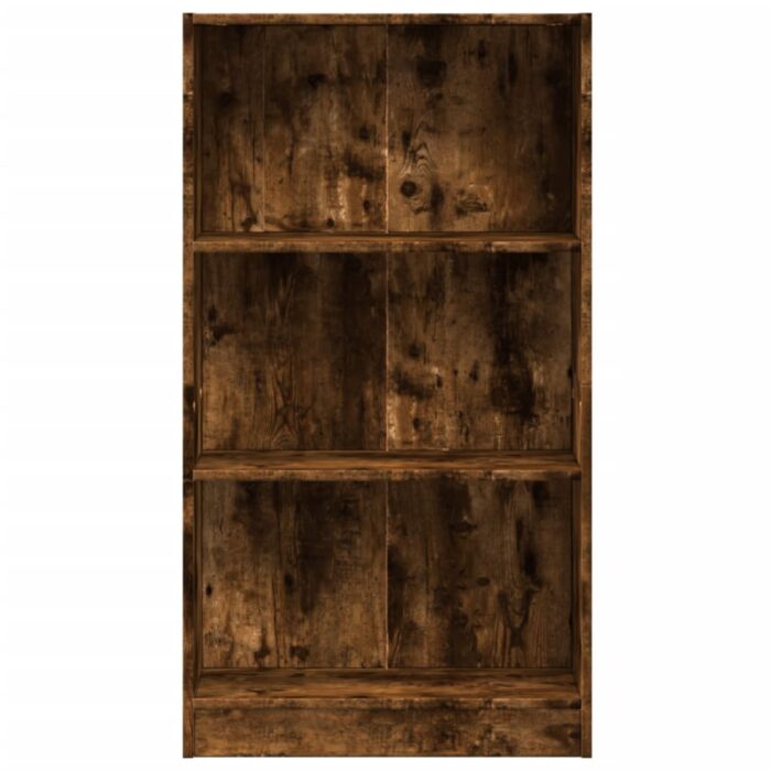 Bibliothèque chêne fumé 60x24x109 cm bois d'ingénierie – Image 2
