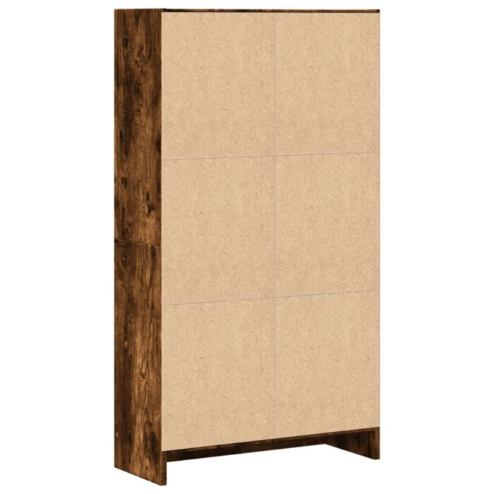 Bibliothèque chêne fumé 60x24x109 cm bois d'ingénierie – Image 4