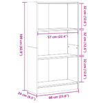 Bibliothèque chêne fumé 60x24x109 cm bois d'ingénierie – Image 7