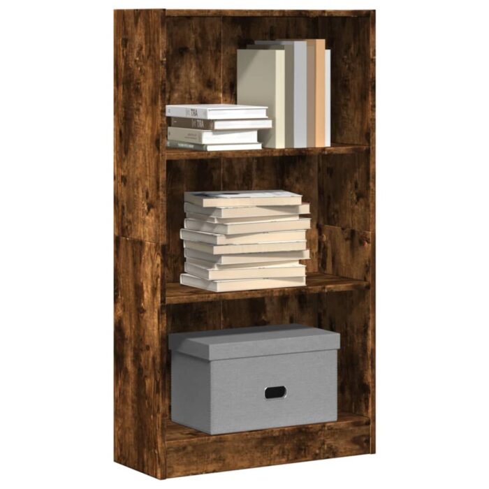 Bibliothèque chêne fumé 60x24x109 cm bois d'ingénierie – Image 1
