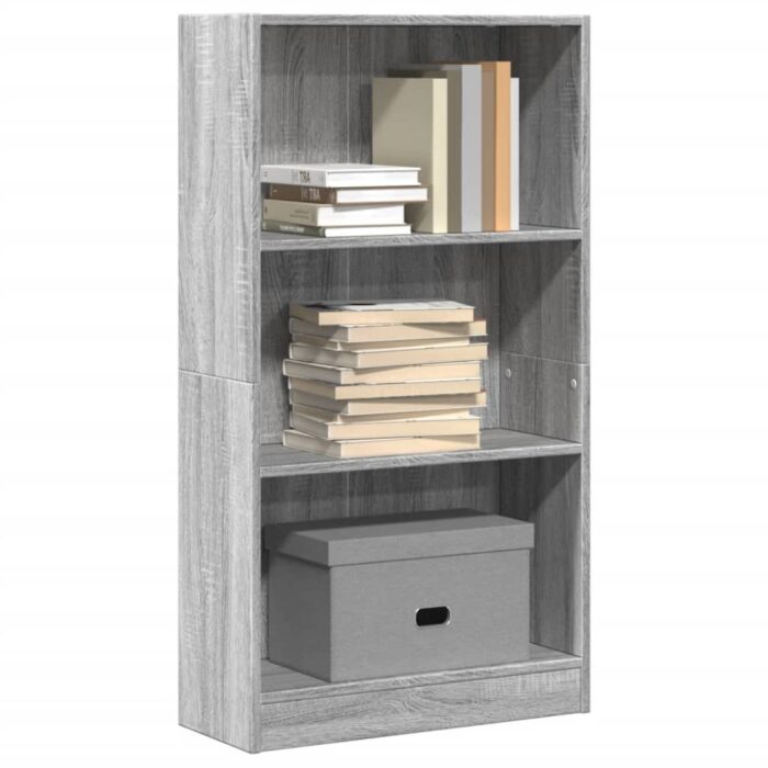 Bibliothèque sonoma gris 60x24x109 cm bois d'ingénierie – Image 1