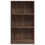 Bibliothèque chêne marron 60x24x109 cm bois d'ingénierie – Image 2