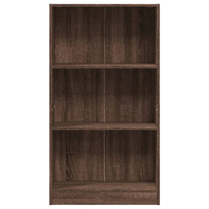 Bibliothèque chêne marron 60x24x109 cm bois d'ingénierie – Image 2