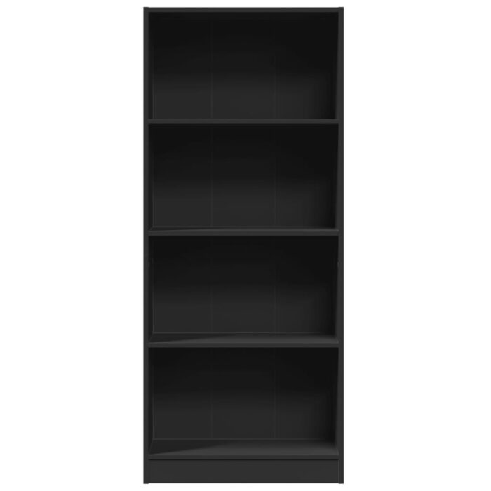 Bibliothèque noir 60x24x143 cm bois d'ingénierie – Image 2