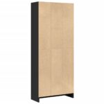 Bibliothèque noir 60x24x143 cm bois d'ingénierie – Image 4