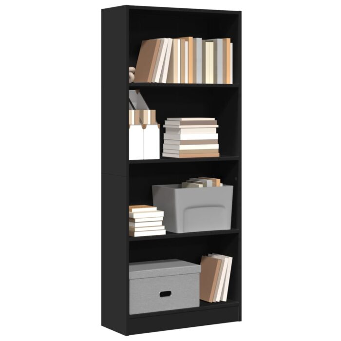 VXL8721158507211_m_en_hd_1.jpg Bibliothèque noir 60x24x143 cm bois d'ingénierie – Image 1