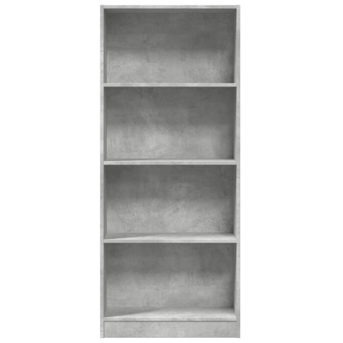 Bibliothèque gris béton 60x24x143 cm bois d'ingénierie – Image 2