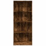 Bibliothèque chêne fumé 60x24x143 cm bois d'ingénierie – Image 2