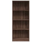 Bibliothèque chêne marron 60x24x143 cm bois d'ingénierie – Image 2