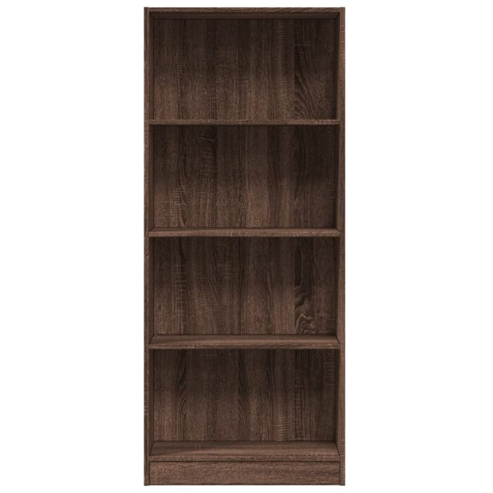 Bibliothèque chêne marron 60x24x143 cm bois d'ingénierie – Image 2