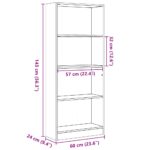 Bibliothèque chêne marron 60x24x143 cm bois d'ingénierie – Image 7