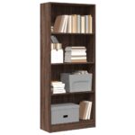 Bibliothèque chêne marron 60x24x143 cm bois d'ingénierie