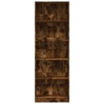 Bibliothèque chêne fumé 60x24x176 cm bois d'ingénierie – Image 2