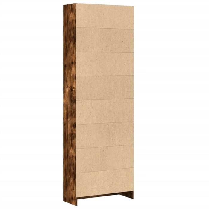 Bibliothèque chêne fumé 60x24x176 cm bois d'ingénierie – Image 4
