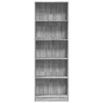 Bibliothèque sonoma gris 60x24x176 cm bois d'ingénierie – Image 2