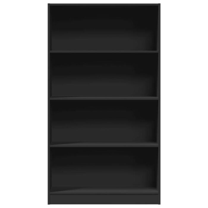 Bibliothèque noir 80x24x143 cm bois d'ingénierie – Image 2
