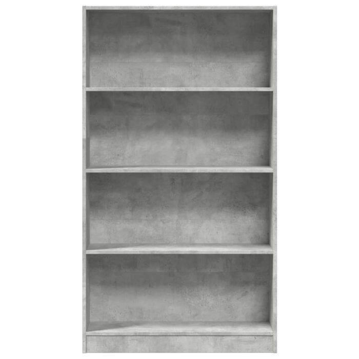 Bibliothèque gris béton 80x24x143 cm bois d'ingénierie – Image 2
