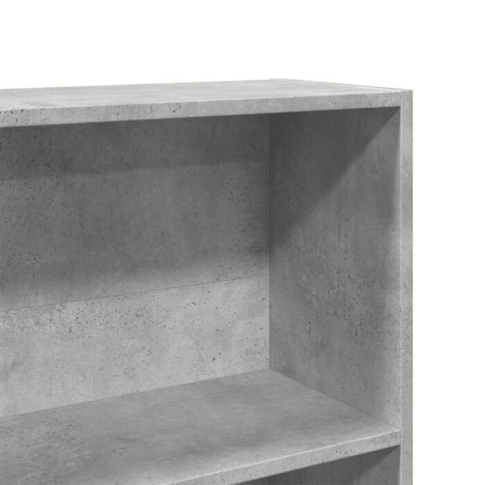 Bibliothèque gris béton 80x24x143 cm bois d'ingénierie – Image 5