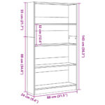Bibliothèque gris béton 80x24x143 cm bois d'ingénierie – Image 7
