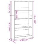 Bibliothèque chêne fumé 80x24x143 cm bois d'ingénierie – Image 7