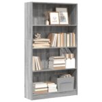 Bibliothèque sonoma gris 80x24x143 cm bois d'ingénierie