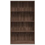 Bibliothèque chêne marron 80x24x143 cm bois d'ingénierie – Image 2