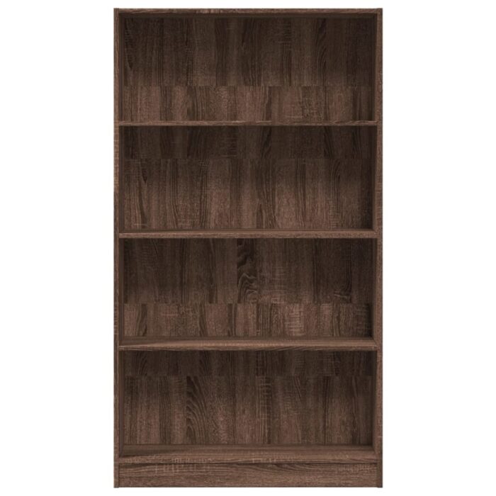 Bibliothèque chêne marron 80x24x143 cm bois d'ingénierie – Image 2