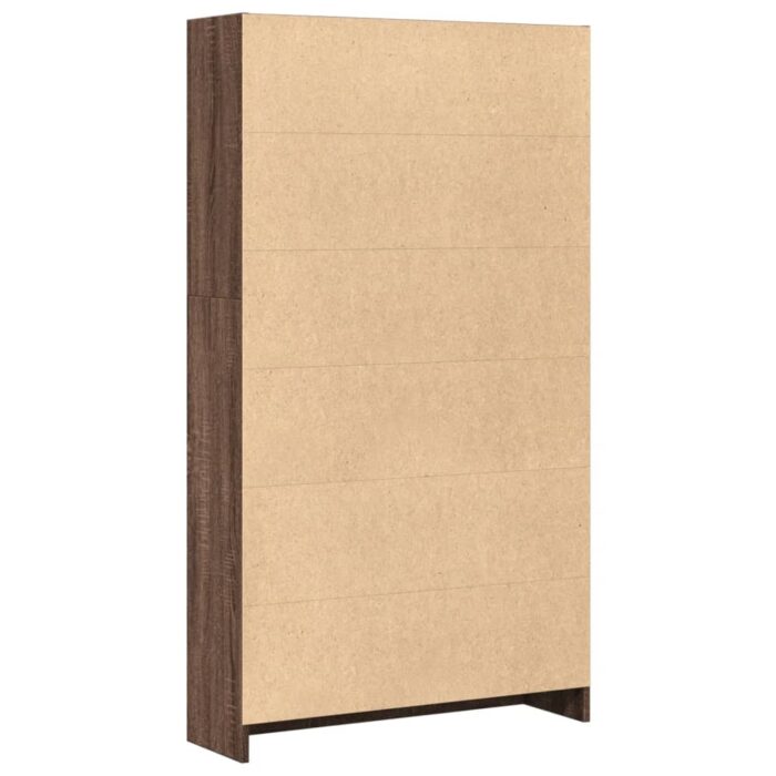 Bibliothèque chêne marron 80x24x143 cm bois d'ingénierie – Image 4