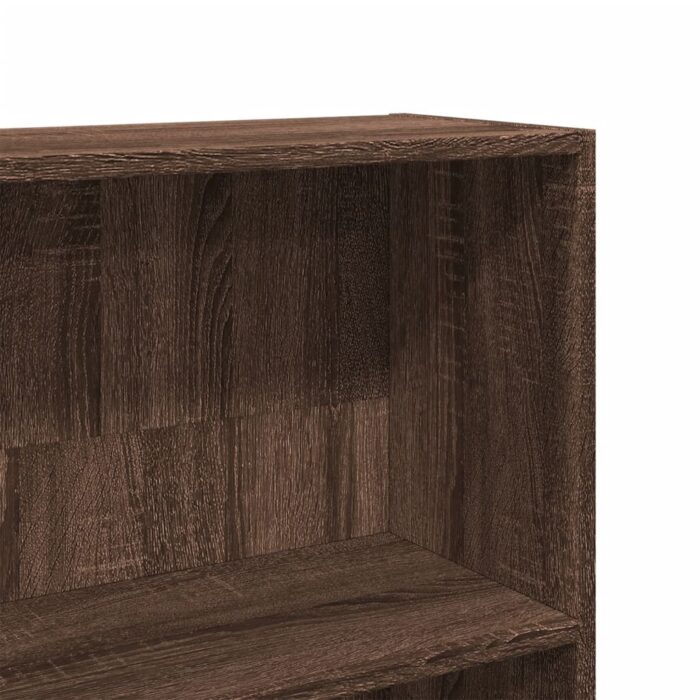 Bibliothèque chêne marron 80x24x143 cm bois d'ingénierie – Image 5