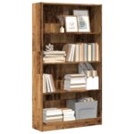 Bibliothèque vieux bois 80x24x143 cm bois d'ingénierie
