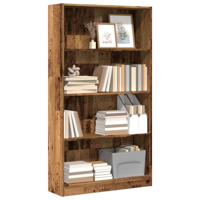 Bibliothèque vieux bois 80x24x143 cm bois d'ingénierie – Image 1